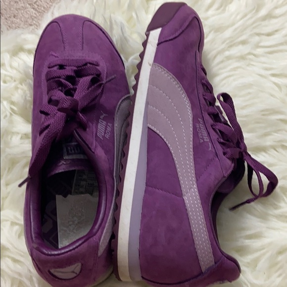 Puma Shoes - Puma roma sneakers size 8 in purple